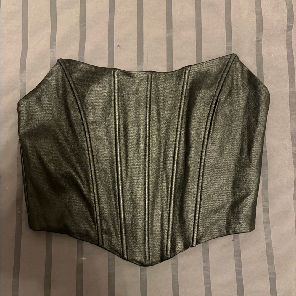 Windsor Black Satin Corset Top